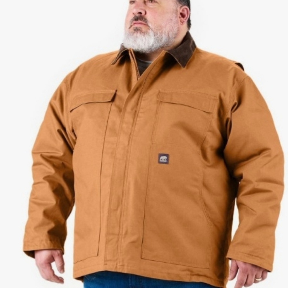 Men's Berne Original Quilt-Lined Chore Coat-Brown Size 6XLT